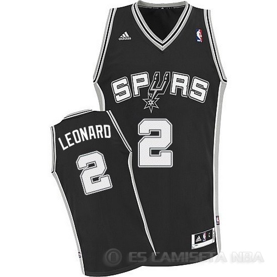 Camiseta Leonaro #2 San Antonio Spurs Negro - Haga un click en la imagen para cerrar